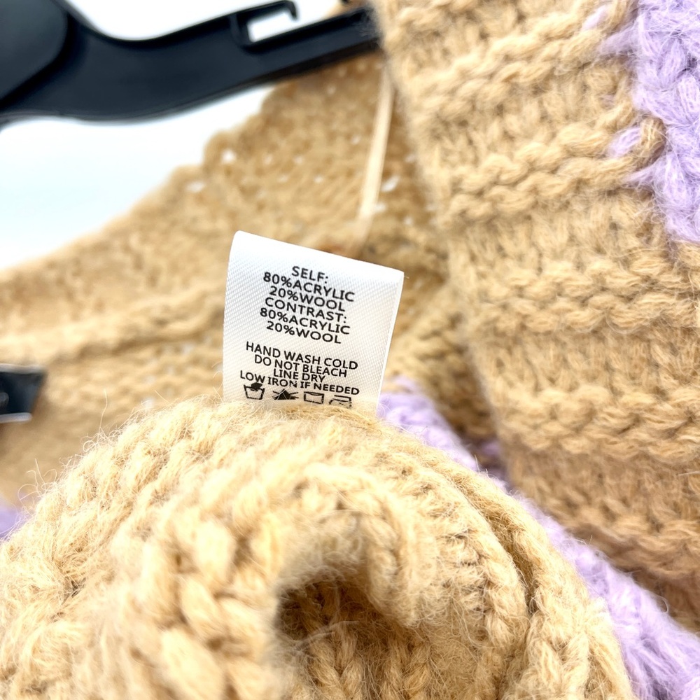 Blue Blush by LALA Two Tone Pastel Purple and Tan Striped Cardigan - Picture 8 of 8